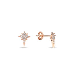 Heliophilia Silver Pendientes de Plata de Ley 925 con Oro Rosa y Circón